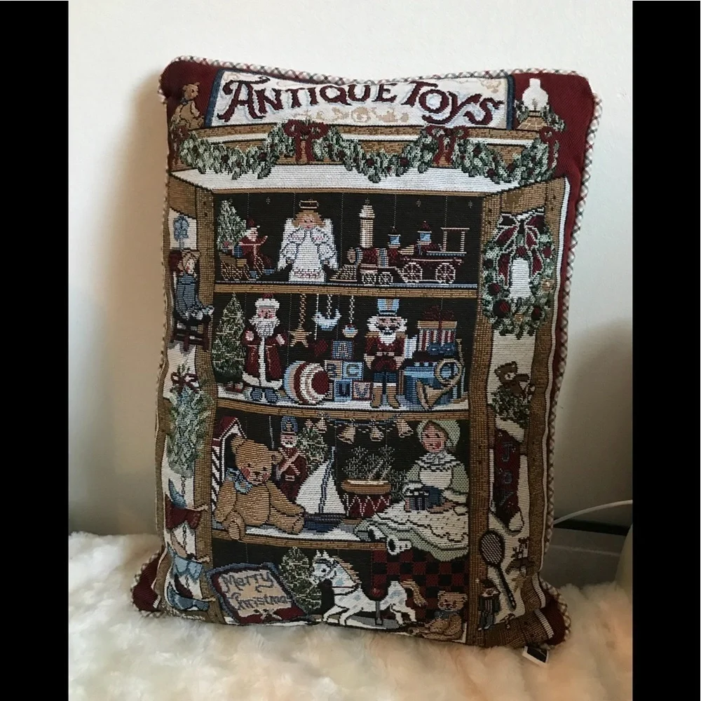❤️ Rare Vintage 1980’s Christmas Antique Toys Pillow